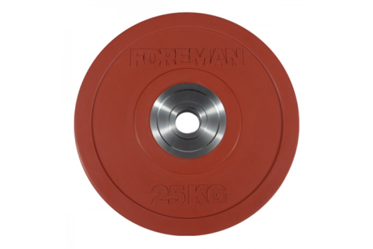 Олимпийский бампированный диск FOREMAN FM/BM 25 кг, красный 