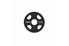 Олимпийский диск в уретане FOREMAN UOP 1,25 кг, черный, резиновая наклейка