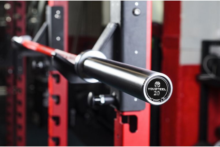 Гриф YouSteel Training Bar XF-20, 20 кг, длина 2200 мм, D28 мм, красный + хром 