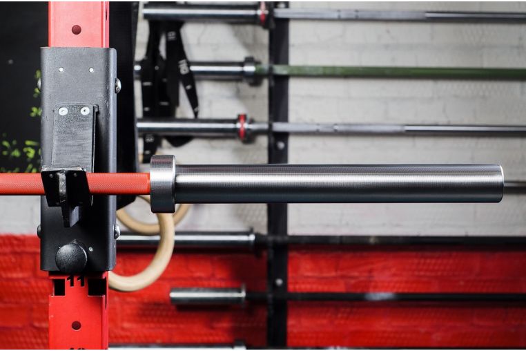 Гриф YouSteel Training Bar XF-20, 20 кг, длина 2200 мм, D28 мм, красный + хром фото 5