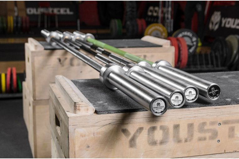 Гриф для штанги D50мм, L245 см YouSteel Power bar 25kg, чёрный - хром фото 6