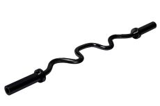 Гриф для штанги ZSO Black, D50мм, L122,6 cм, ломаный EZ-образный до 136 кг, замки-пружины