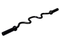 Гриф для штанги ZSO Black, D50мм, L122,6 cм, ломаный EZ-образный до 136 кг, замки-пружины