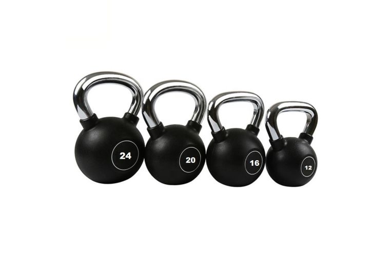 Гиря 4 кг YouSteel PU с хром. ручкой, чёрный 