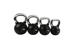 Гиря 12 кг YouSteel PU с хром. ручкой, чёрный