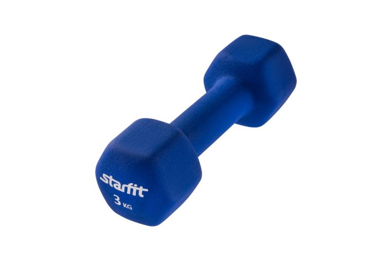 Гантель неопреновая Starfit DB-201 3 кг, синий (шт.) фото 1