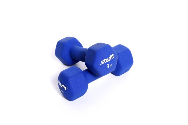 Гантель неопреновая Starfit DB-201 3 кг, синий (шт.) фото 4