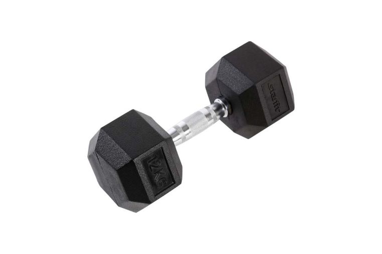 Гантель обрезиненная Star Fit DB-301 12 кг, черная 
