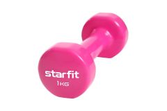 Гантель виниловая Core 1 кг Star Fit DB-101 розовый