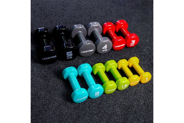 Гантели для аэробики 1,5 кг Live Pro Colored Studio Dumbbell LP8076-1.5\GN-00-00 фото 1