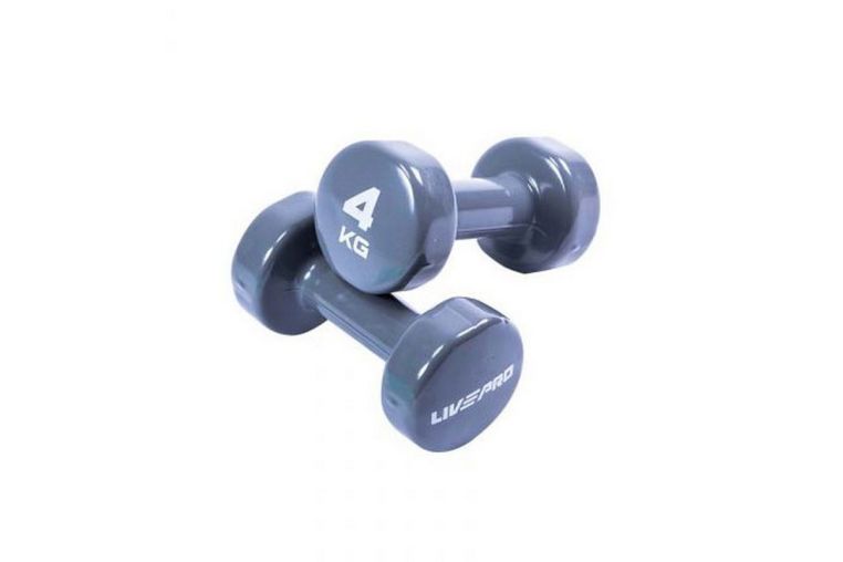 Гантели для аэробики 4 кг Live Pro Colored Studio Dumbbell LP8076-4\GY-00-00 