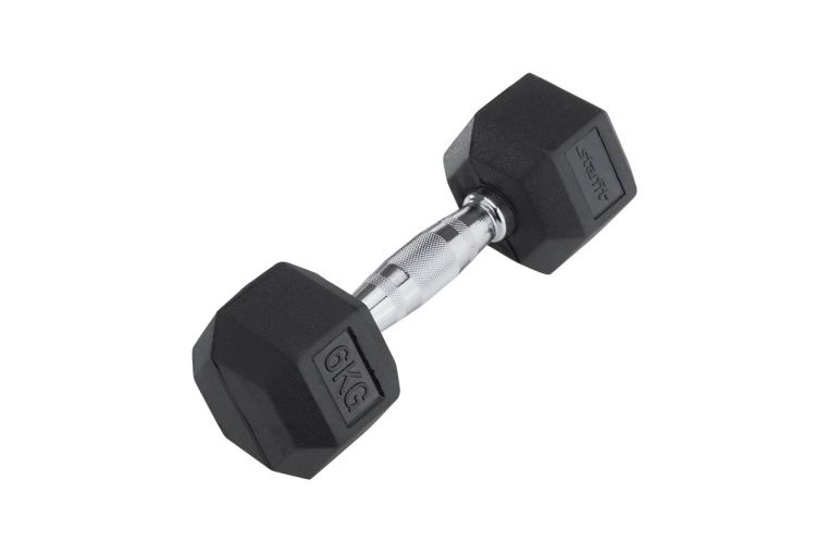 Гантель гексагональная Pro 6 кг Star Fit DB-301 обрезиненная, черная 