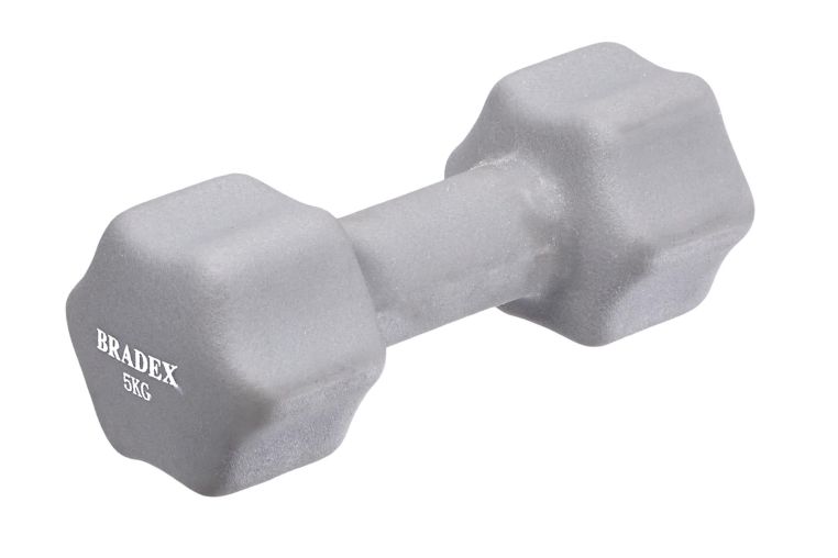 Гантели неопреновые, 5 кг Bradex SF 0545 серая 