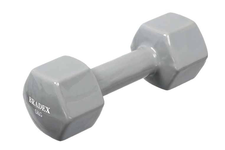 Гантель обрезиненная, 5 кг Bradex SF 0538 серая 