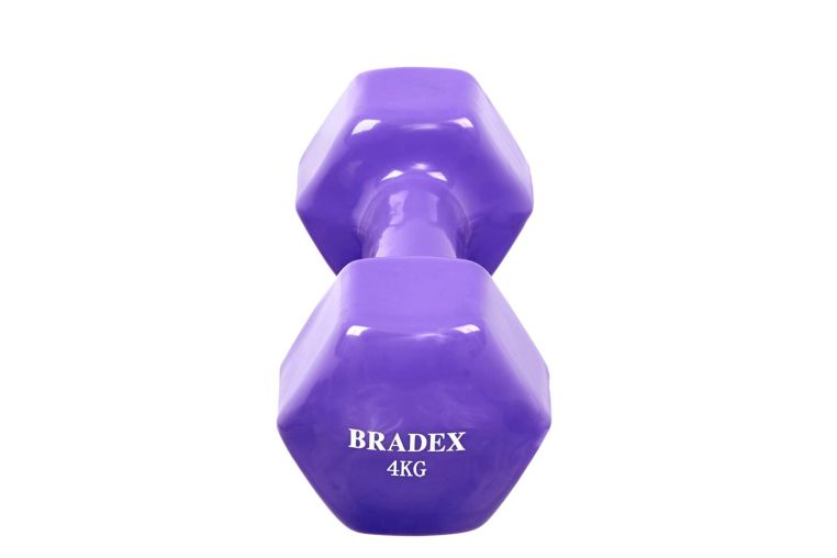 Гантель обрезиненная 4кг Bradex SF 0537 фиолетовый фото 2