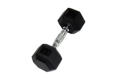 Гантель Perform Better Rubber Encased Hex Dumbbells 12,5 кг PB\0543-12.5\BK-00-00