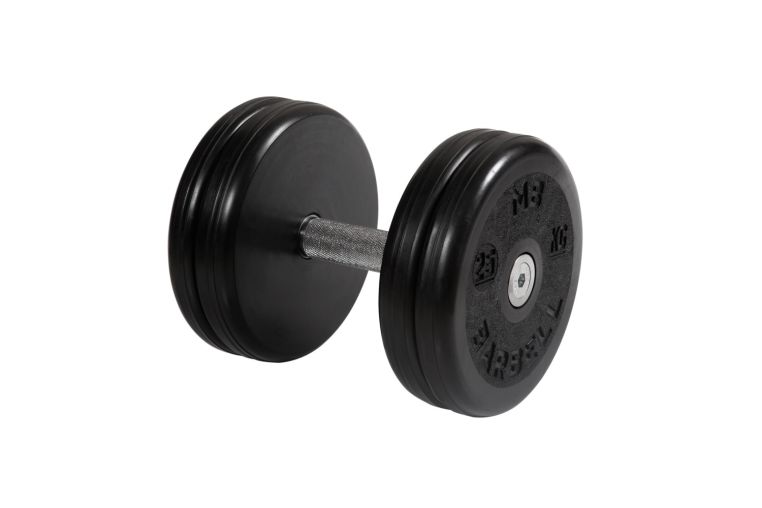 Гантель классик с вращающейся ручкой хром 25 кг MB Barbell MB-FdbEM-B25 