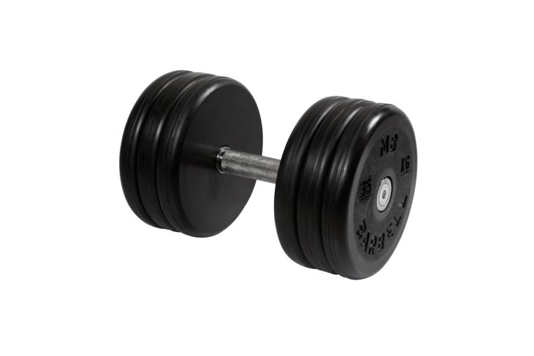 Гантель MB Barbell классик с вращающейся ручкой\хром чёрная 35 кг MB-FdbEM-B35 