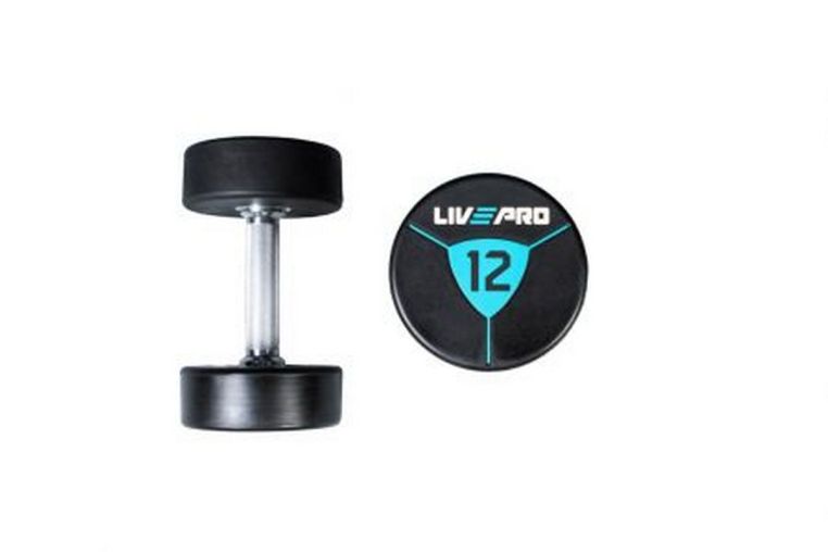 Гантели в уретане 12 кг Live Pro Premium Urethane Dumbbells LP8000-12 фото 1