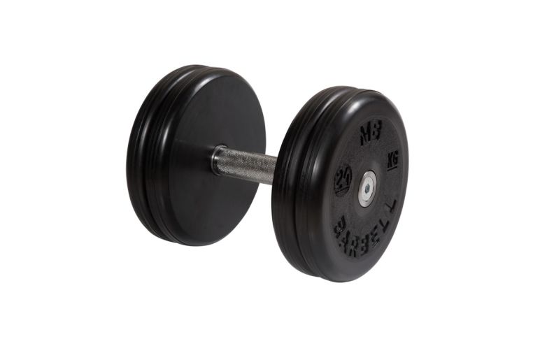 Гантель неразборная, классик, с невращ. хром. ручкой, 24 кг MB Barbell MB-FdbEM-BN24 