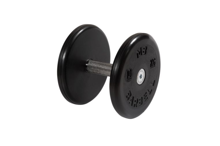 Гантель неразборная, классик, с невращ. хром. ручкой, 10 кг MB Barbell MB-FdbEM-BN10 