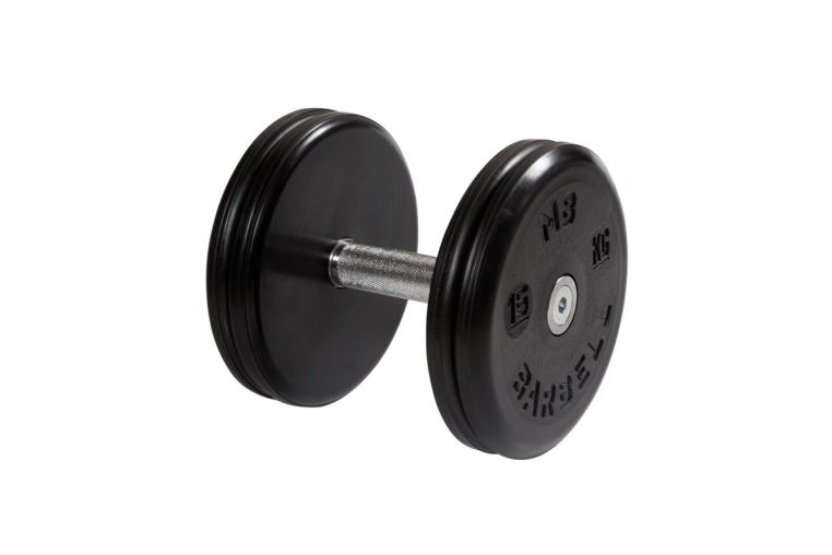 Гантель неразборная, классик, с невращ. хром. ручкой, 15 кг MB Barbell MB-FdbEM-BN15 