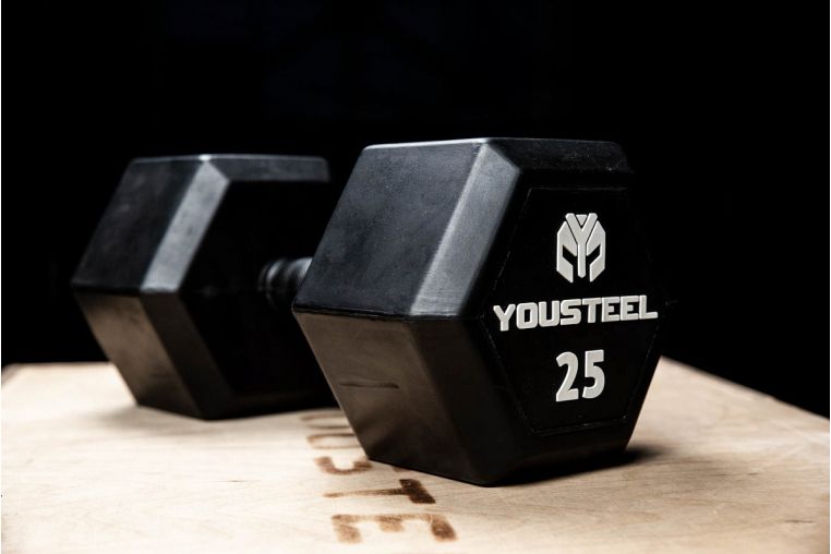 Гантель обрезиненная YouSteel HEX DB 15 кг 