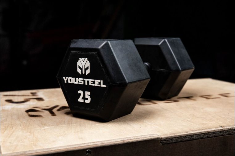 Гантель обрезиненная YouSteel HEX DB 7,5 кг фото 9