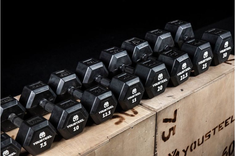 Гантель обрезиненная YouSteel HEX DB 20 кг фото 1
