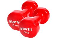 Гантель виниловая Core Star Fit DB-101 3 кг, красный, 2 шт