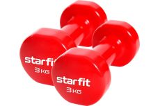 Гантель виниловая Core Star Fit DB-101 3 кг, красный, 2 шт
