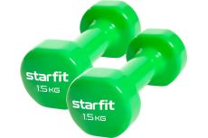 Гантель виниловая Core Star Fit DB-101 1,5 кг, зеленый, 2 шт
