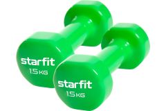 Гантель виниловая Core Star Fit DB-101 1,5 кг, зеленый, 2 шт