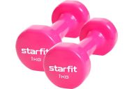 Гантель виниловая Core Star Fit DB-101 1 кг, розовый, 2 шт