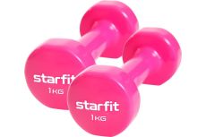 Гантель виниловая Core Star Fit DB-101 1 кг, розовый, 2 шт