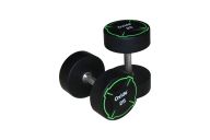 Гантель круглая, полиуретановая 2,5кг Oxide Fitness прямая хромированная ручка со сплошной накаткой ODB01
