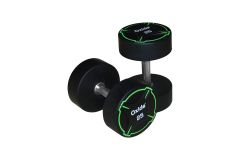 Гантель круглая, полиуретановая 2,5кг Oxide Fitness прямая хромированная ручка со сплошной накаткой ODB01