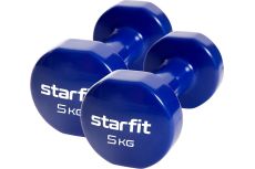 Гантель виниловая Core 5 кг Star Fit DB-101 темно-синий, 2 шт