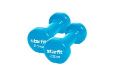 Гантель виниловая Core 2,5 кг Star Fit DB-101 синий, 2 шт