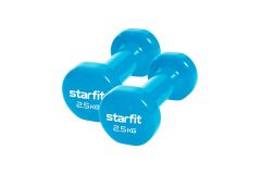 Гантель виниловая Core 2,5 кг Star Fit DB-101 синий, 2 шт