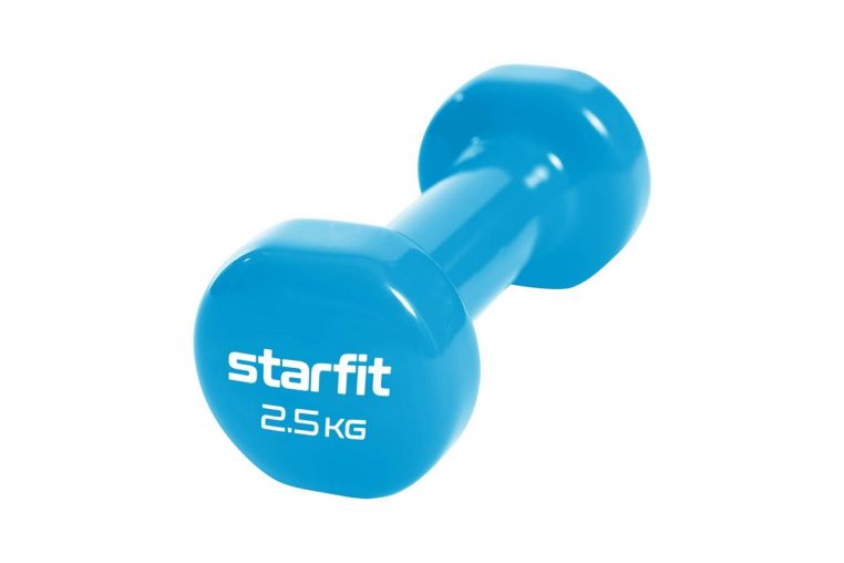 Гантель виниловая Core 2,5 кг Star Fit DB-101 синий, 2 шт фото 2