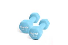 Гантель неопреновая Core 2,5 кг Star Fit DB-201 синий пастель, пара
