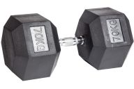 Гантель гексагональная обрезиненная ZSO 70 кг