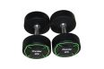 Гантель круглая, полиуретановая 25кг Oxide Fitness прямая хромированная ручка со сплошной накаткой ODB01 фото 4