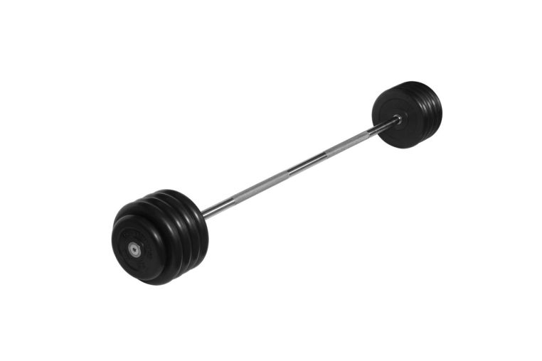 Штанга неразборная с чёрными дисками MB Barbell d25 мм, 50 кг MB-BarMW-B50 