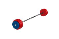 Штанга неразборная MB Barbell с цветными дисками, 25 мм, 40 кг MB-BarMW-C40