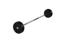 Штанга неразборная MB Barbell с чёрными дисками, 25 мм, 25 кг MB-BarMW-B25