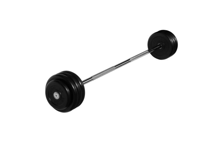 Штанга неразборная MB Barbell с чёрными дисками, 25 мм, 40 кг MB-BarMW-B40 