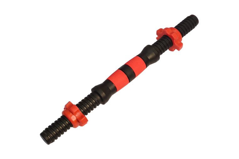 Гриф с гайками пластиковый Sportex (d 25) 36 см E29510 красный 