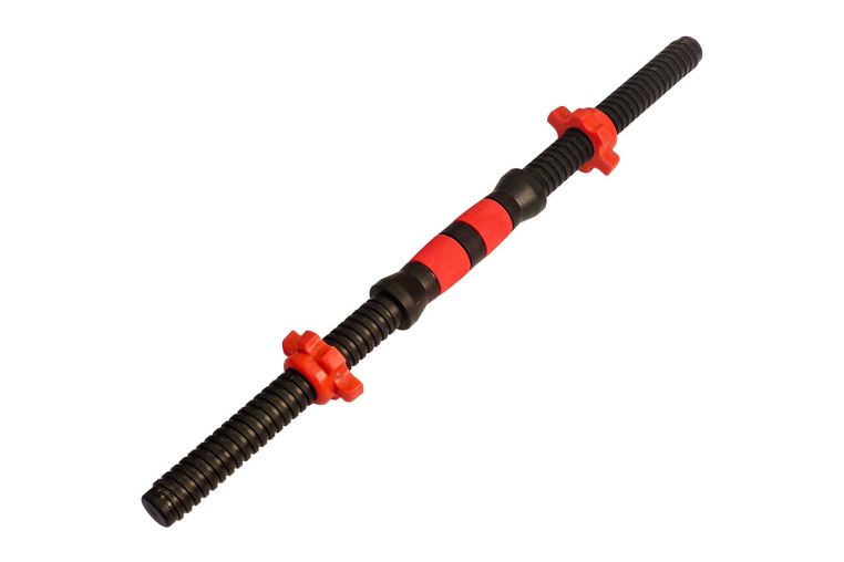 Гриф с гайками пластиковый Sportex (d 25) 50 см E29512 красный 